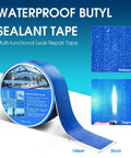 Built Tough Blue Waterproof Duct Tape For Pool Cover Repair And Patch Jobs, UV Resistant Butyl Sealant Tape 2 Inch By 16 Foot