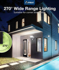 LED Motion Sensor Security Flood Light With 50W 6000LM 6500K IP65 Waterproof illuminating a modern house exterior at night