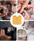 Watchmaker using Pro Grade Watch Movement Holder Aluminum Alloy Rust Proof Stand For Double Sided Repair Fixture Clock Assembly.