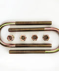 Chevy Rear Ten Inch U Bolt Kit For Sixty To Seventy Two C10 And C20 Trucks With Coil Spring Rear End Complete Three Quarter Inch U Bolts Grade 8 Nuts