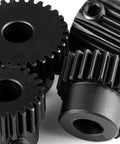 Close-up of Rugged Steel 48P Pinion Gear With 5mm Bore 41T for RC buggies, trucks and crawlers.