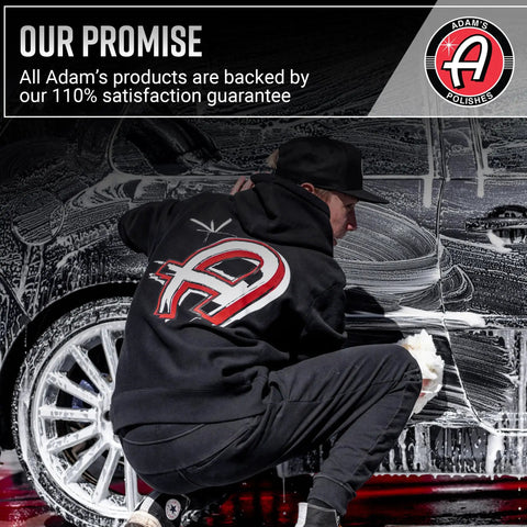 Person washing a car with PH Neutral Car Wash Soap For Snow Foam Cannon And Pressure Washer 5 Gallon Bucket Auto Detergent With Powerful Spot Free Cleaning And Safe Sun Use Every Day.