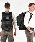 Rugged 50L Tactical Backpack For Men And Women With Two Point Four Times Stronger Fabric Water Resistant Military Molle Rucksack worn