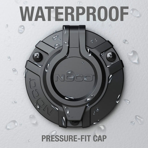 Waterproof pressure-fit cap of 15A AC Port Plug 125V Power Inlet Socket With 6 Foot Outdoor Extension Cord Waterproof Electrical Outlet Receptacle For Car Boat RV Truck Trailer Marine And Industrial Use