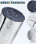 Close-up of Two Roll Gray Duct Insulation Wrap With Thermal Foil Backing For HVAC Vents And Air Ducts 12 Inch Wide 20 Feet Long.