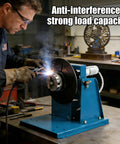 Dead Center 110V Rotary Welding Positioner Turntable With Iron Grip 2.5 Inch Three Jaw Chuck in use for light duty TIG fabrication.