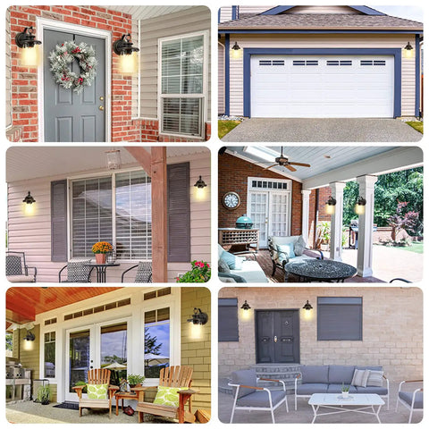 Outdoor Wall Lantern Waterproof Exterior Light Fixture With Clear Glass Shade For Front Porch And Door Modern Farmhouse Style Sconce In Oil Rubbed Bronze That Delivers Classic Look And Weatherproof Durability Built To Last displayed on various porches and exteriors