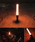 Two Pack 11 Inch LED Signal Traffic Wand Flashlight 250 Lumen Red Flashing Mode With Wrist Strap Lanyard Side Clip Orange Finish illuminated