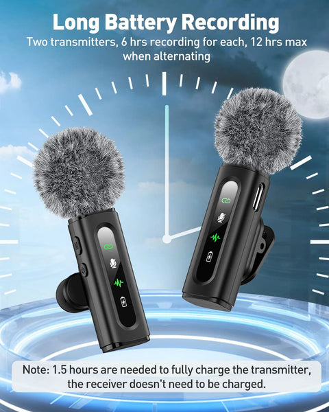 Wireless Lavalier Microphone 4 In 1 Clip On For iPhone Android USB C PC And Camera With Rotatable Clip And Active Denoise Kit