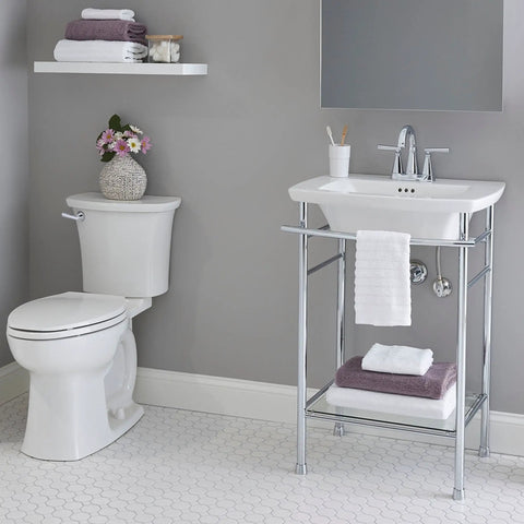 Modern bathroom with Edgemere Centerset Two Handle Chrome Bathroom Faucet For Your Sink Stylish Drip Free Performance With Brass Spout