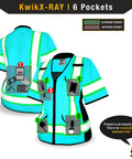 Women's Hi-Vis Class 3 Safety Vest In Bright Yellow With Relaxed Fit And Five Sturdy Cargo Pockets Built Different For The Daily Grind With Reflective Tape And No Hassle Hook And Loop Closures For Top Shelf Jobsite Gear with visible pockets and reflective stripes.