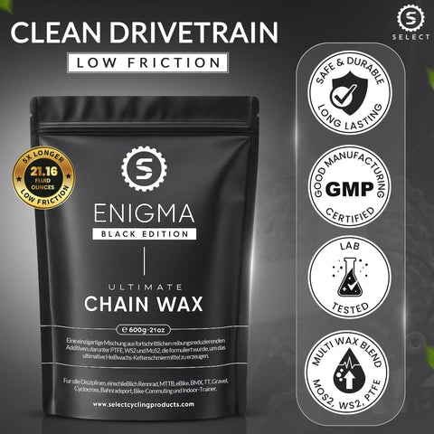 Ultra Low Friction Hot Melt Bike Chain Wax With PTFE MoS2 WS2 For Slick Gear Shifts front view of black edition package