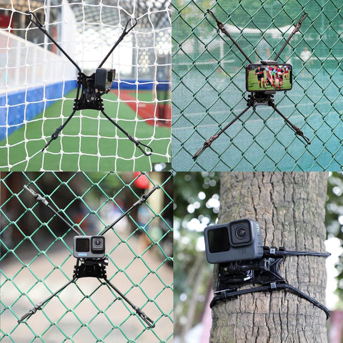 Backstop Chain Link Fence Camera Mount For GoPro iPhone Mevo Start AKASO SJCAM Osmo Action And More Attach To Nets Poles Or Trees