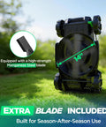 Ultra-Light 14 Inch Cordless Lawn Mower With 20V 2x5Ah Batteries Ultra Quiet Motor For Small Yards Finishes Up To 5,000 Sq Ft On One Charge Easy Push Lightweight Mower For Urban Lawns And Backyard Maintenance, 14-inch manganese steel blade
