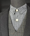 Copper Button Covers For Travel And Formal Wear Snap On Cufflink Style Accessories over striped dress shirt and blazer.