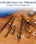One Quarter Inch By Three Inch Zinc Plated Fully Threaded Rods 12 Pack Heavy Duty Carbon Steel Long Threaded Stud Bolts layout