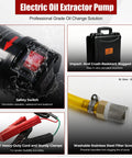Heavy Duty 24V Oil Transfer Pump 2.8 Gpm Complete Pre Assembled Sump Extraction Kit In Rugged Carrying Case showing safety switch and rugged case.