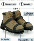 Beefy Lawn Aerator Shoes With Reinforced Aluminum Base Preassembled Heavy Duty Spike Sandals For Garden Yard Care shown with adjustable straps.