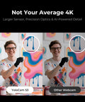 Comparison of 4K Streaming Webcam with Uncompressed Video and DSLR Like Controls on YoloCam S3 and another webcam