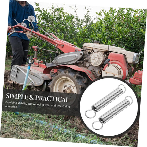 Two Pairs Of Heavy Duty Extension Spring Kits For Micro Tiller Offer Super Easy Swap Stable Support And Optimal Safety With Broad Compatibility Across Various Agricultural Machines For A Smooth Farming Ride, silver steel springs