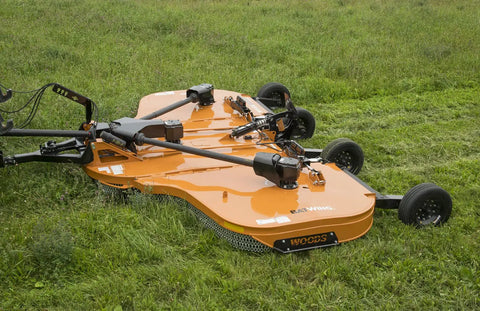 Rotary cutter attachment in field, compatible with Genuine Replacement Yoke 1-1/2-23 Spline IC for lawn equipment.