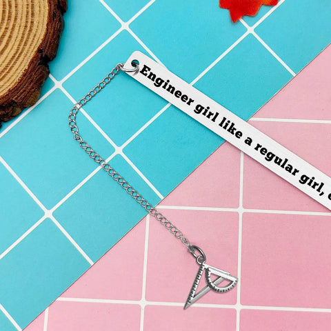 Gearhead Bookmark Gift For Women Who Are Architects Or Mechanical Engineers, A Fun, Practical Gift For Graduation displayed on grid background