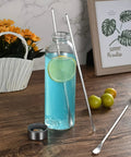 Long Stainless Steel Coffee Stirring Spoon 10 Inch Pro Grade Drink Stirrer Mixing Spoon in glass with liquid and lime slice