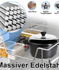 Top Shelf Heavy Duty Telescopic Drawer Slides And Smooth Operator Cabinet Pull Out Tracks For Kitchen Bedroom Storage, chrome plated steel support.