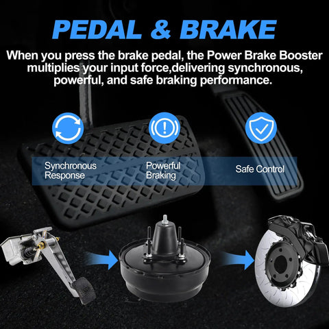Image showing Heavy Duty Vacuum Power Brake Booster Slaps Right On Chevy Silverado Tahoe Suburban And Avalanche, enhancing braking performance.