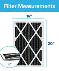 Two Pack 16x25x1 Pleated Air Filters MPR 1200 MERV 11 Allergen Defense Odor Reduction 3 Month with filter measurements