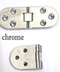 Six Pack Zinc Alloy Flap Hinges In Sleek Chrome Finish, Reliable Drop Leaf Countertop Hardware For Sewing Machines And Workshop Stands, Tough As Nails Build Quality That Makes Any Setup A Total Breeze, showing two sizes.