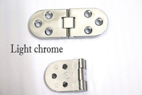Six Pack Zinc Alloy Flap Hinges In Sleek Chrome Finish, Reliable Drop Leaf Countertop Hardware For Sewing Machines And Workshop Stands, Tough As Nails Build Quality That Makes Any Setup A Total Breeze, showing two sizes.