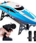 Velocity Blue RC Boat For Pools And Lakes, Super Fast Remote Control Boat For Adults And Kids, with dual batteries and remote