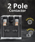 Front view of AC Contactor 60 Amp 2 Pole 120V Coil Definite Purpose UL Listed for HVAC use, showing its durable design.
