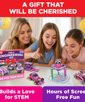 Cool Girls Engineering Kit for Kids Aged 8 and Up With Catapult Machine, Race Car Build, and Scribbling Robot - Hands-On STEM Fun for Young Makers, Ideal Birthday Gift or Holiday Surprise. Girls and woman with STEM kit