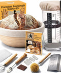 Ultimate Sourdough Starter Kit For Beginners With A 9 Inch Banneton Proofing Basket And 24 Oz Glass Starter Jar Danish Dough Whisk