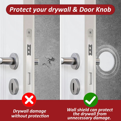 White Round Door Knob Wall Shield Self Adhesive Protector, Heavy-Duty Impact-Resistant Wall Guard For 3 Inch Standard Size, Prevent Dents Dings And Scratches, Easy Install, Perfect For Home And Apartment Walls