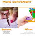 Comparison showing before with scissors and after using Heavy Duty 3 Inch Circle Punch With Spring Action Lever for crafting ease.