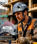 Construction Safety Helmet ABS Hard Hat With Adjustable Ventilation System For Industrial Worksites worn by worker