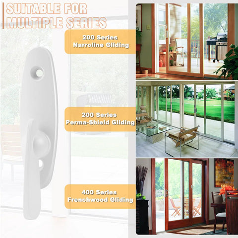 No Sweat Replacement Premium White Sliding Door Thumb Latch For Andersen 200 Series Narroline And Frenchwood Gliding Doors display with gliding doors.