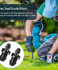 Person using Drip Irrigation Plugs 1/4 Inch Tube Closure Goof Hole Plugs Irrigation Stopper For Garden And Lawn Black 150 Pieces