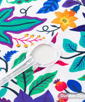 Outdoor Tablecloth With Umbrella Hole And Zipper Paisley Print Waterproof Patio Cover For Spring And Summer close-up