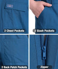 Mens Short Sleeve Coveralls Shop Grade Mechanic Jumpsuit With Deep Utility Pockets Rugged Cotton Poly Blend showcasing pockets and zipper.