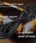 Close-up of roof-top LED strobe light bar with magnetic base and 16.4 ft cable; amber/white emergency LEDs for trucks.
