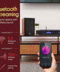 5 Channel Rack Mount Bluetooth Amplifier Receiver For Home Theater And Speakers, Wireless Streaming Power Amp setup