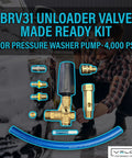 Unloader Valve Kit BRV31 for Pressure Washer EZ Start, with brass components, 3/8 outlet, 1/2 inlet, 4000 PSI