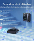 AquaSense 2 Cordless Robotic Pool Vacuum Cleaner With Auto Surface Parking, SmartDrain Waterline Scrubbing in pool.