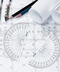 Bulk 100 Pack Clear Plastic Protractors 4 Inch Transparent Geometry Measuring Tools Premium Student Academic Essentials Built Different Quality Drafting Kit on technical drawing.