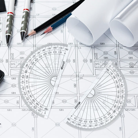 Bulk 100 Pack Clear Plastic Protractors 4 Inch Transparent Geometry Measuring Tools Premium Student Academic Essentials Built Different Quality Drafting Kit on technical drawing.