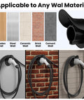 Heavy Duty J1772 EV Charger Wall Mount With Rock Solid Cord Cradle And Outlet Shield on various wall materials.